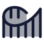 Rollercoaster icon with duotone rounded style