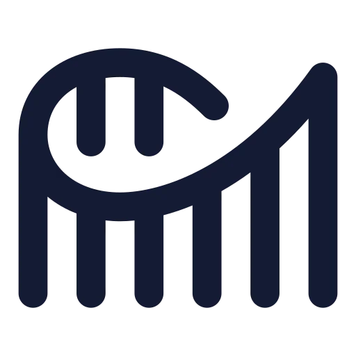 Roller Coaster Icon in Solid Rounded style