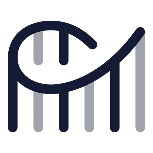 Roller Coaster Icon in Twotone Rounded style