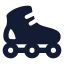 Rollerskate icon with solid rounded style