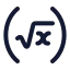 Root 1 Stbracket icon with stroke rounded style
