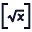 Root 2 Ndbracket icon with stroke sharp style