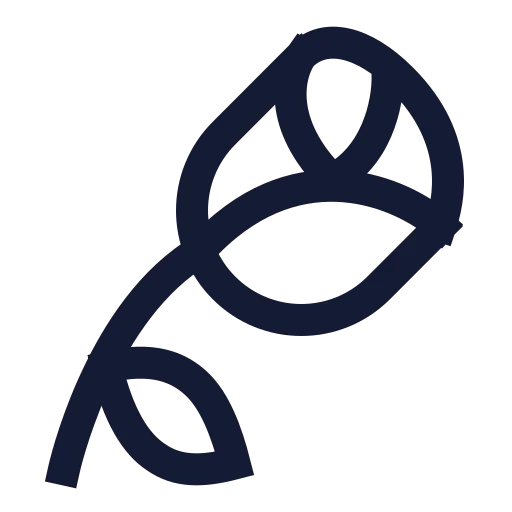 Rose Icon in Stroke Sharp style