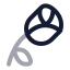 Rose icon with twotone rounded style