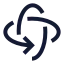 Rotate 3 D icon with stroke sharp style