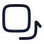 Rotatebottomleft icon with stroke rounded style