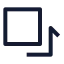 Rotatebottomleft icon with stroke sharp style