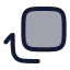 Rotatebottomright icon with duotone rounded style