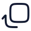 Rotatebottomright icon with stroke rounded style