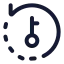 Rotateccwkey icon with stroke rounded style