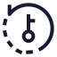 Rotateccwkey icon with stroke sharp style