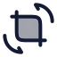 Rotatecrop icon with duotone rounded style
