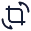 Rotatecrop icon with stroke rounded style