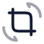 Rotatecrop icon with twotone rounded style