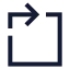 Rotatecwsquare icon with stroke sharp style