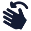 Rotateleft icon with solid rounded style