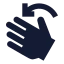 Rotateleft icon with solid sharp style