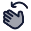 Rotateleft icon with duotone rounded style