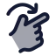 Rotateright icon with duotone rounded style
