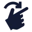 Rotateright icon with solid sharp style
