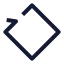 Rotatesquare icon with stroke sharp style