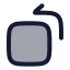 Rotatetopleft icon with duotone rounded style