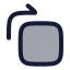 Rotatetopright icon with duotone rounded style