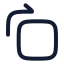 Rotatetopright icon with stroke rounded style