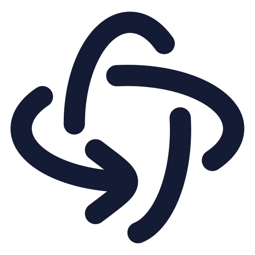 Rotate 3 D Icon in Solid Rounded style