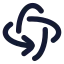 Rotate 3 D icon with solid rounded style