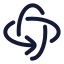 Rotate 3 D icon with stroke rounded style