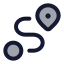Route icon with duotone rounded style