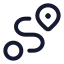Route icon with stroke rounded style