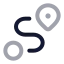 Route icon with twotone rounded style