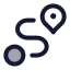 Route icon with duotone rounded style