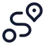 Route icon with stroke rounded style