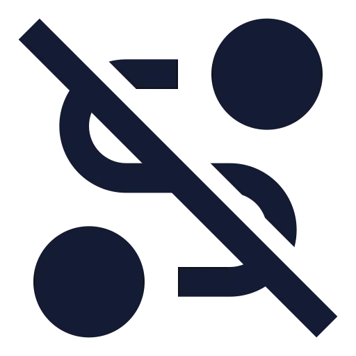 Route Off Icon in Solid Sharp style