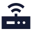 Router icon with solid sharp style