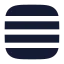 Rows icon with solid rounded style