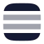 Rows icon with bulk rounded style