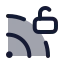 Rssunlocked icon with duotone rounded style