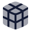 Rubikscube icon with bulk rounded style