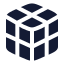 Rubikscube icon with solid rounded style