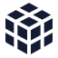 Rubikscube icon with solid sharp style