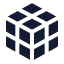 Rubikscube icon with solid sharp style