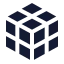 Rubikscube icon with solid standard style