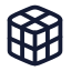 Rubikscube icon with stroke-rounded rounded style