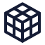 Rubikscube icon with stroke sharp style
