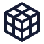Rubikscube icon with stroke sharp style