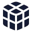 Rubikscube icon with solid rounded style